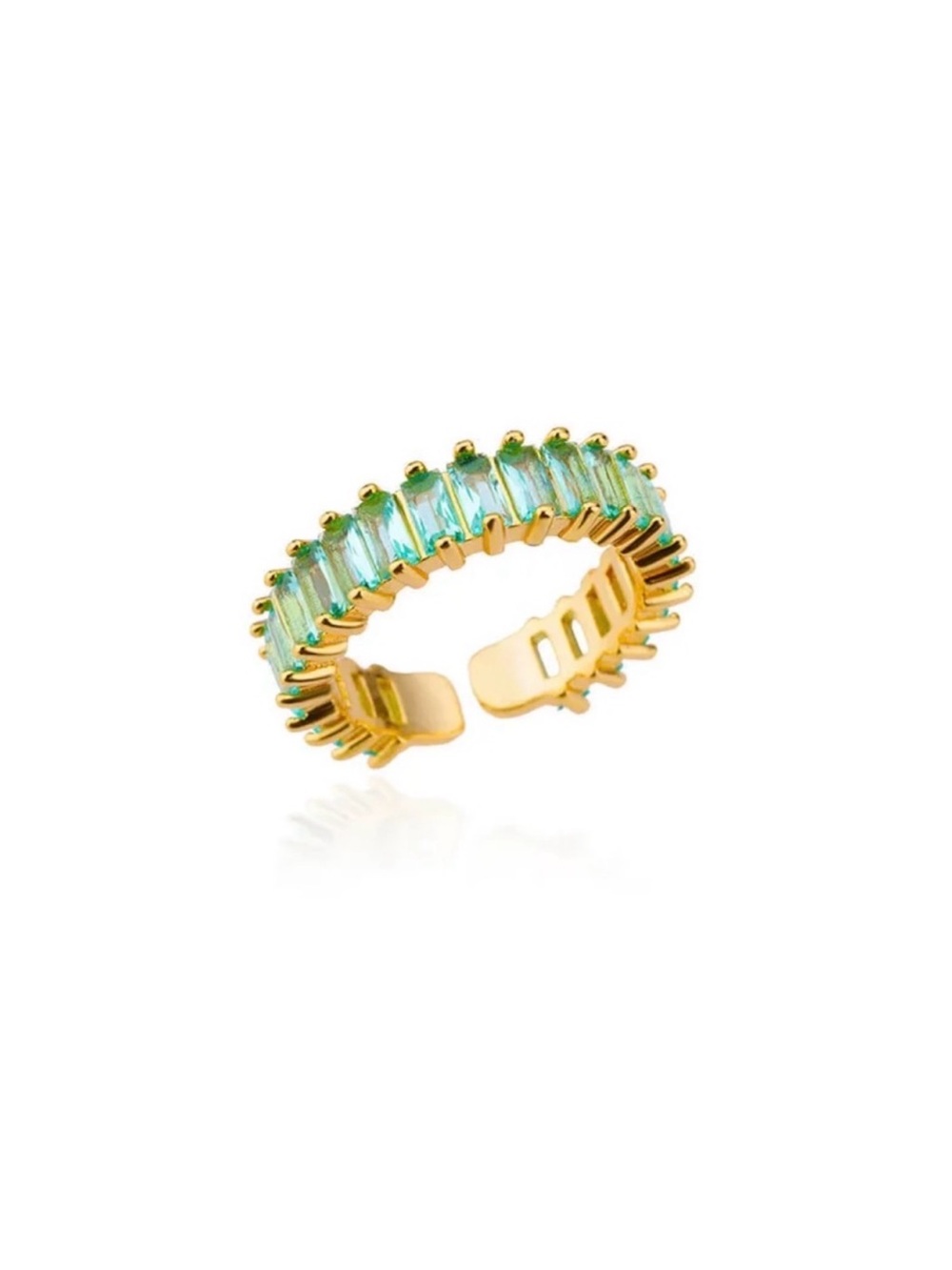 Gold PVD Coated Aqua Baguette
Adjustable Ring